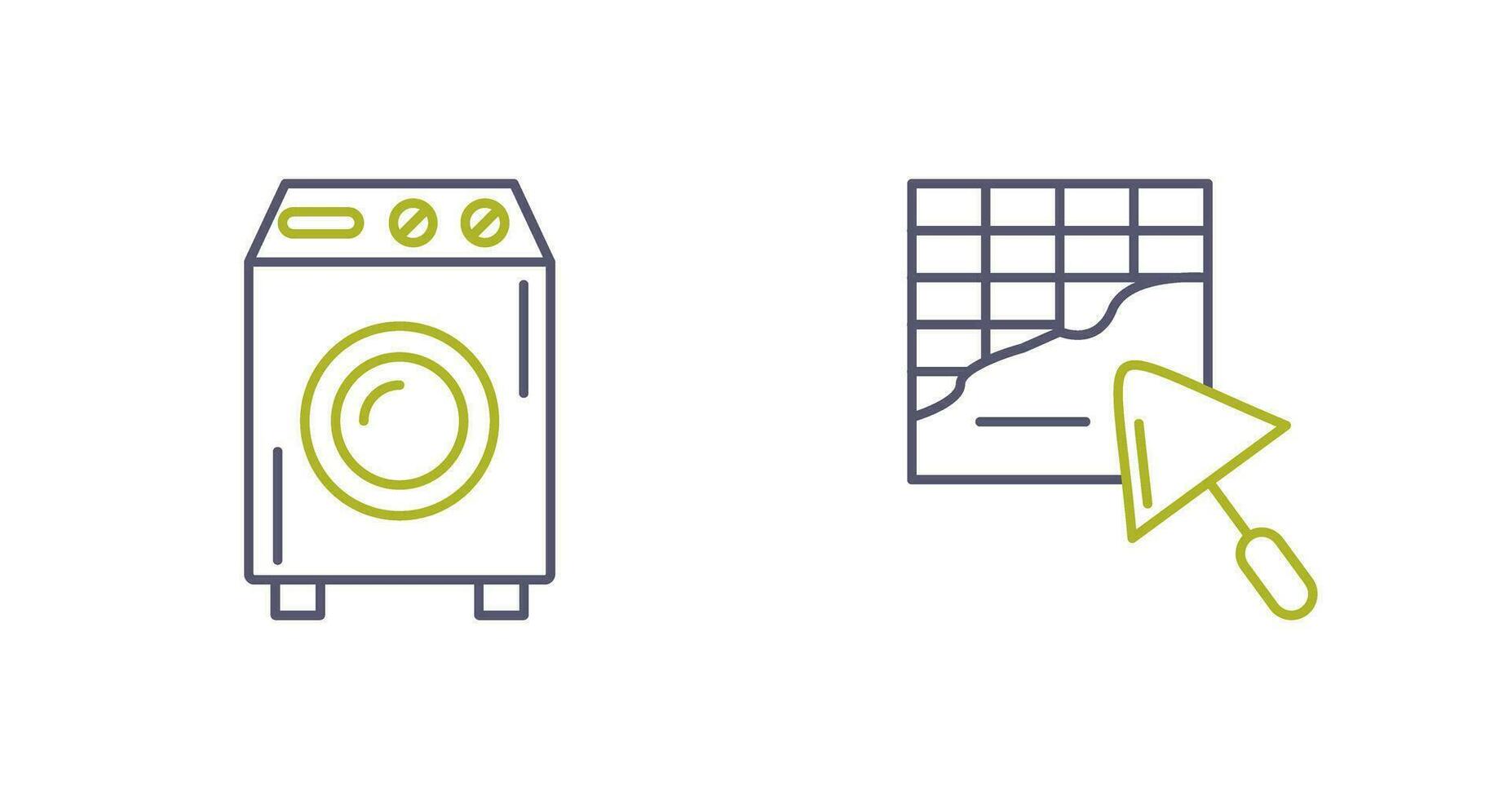 Washing Machine and Plastering Icon vector