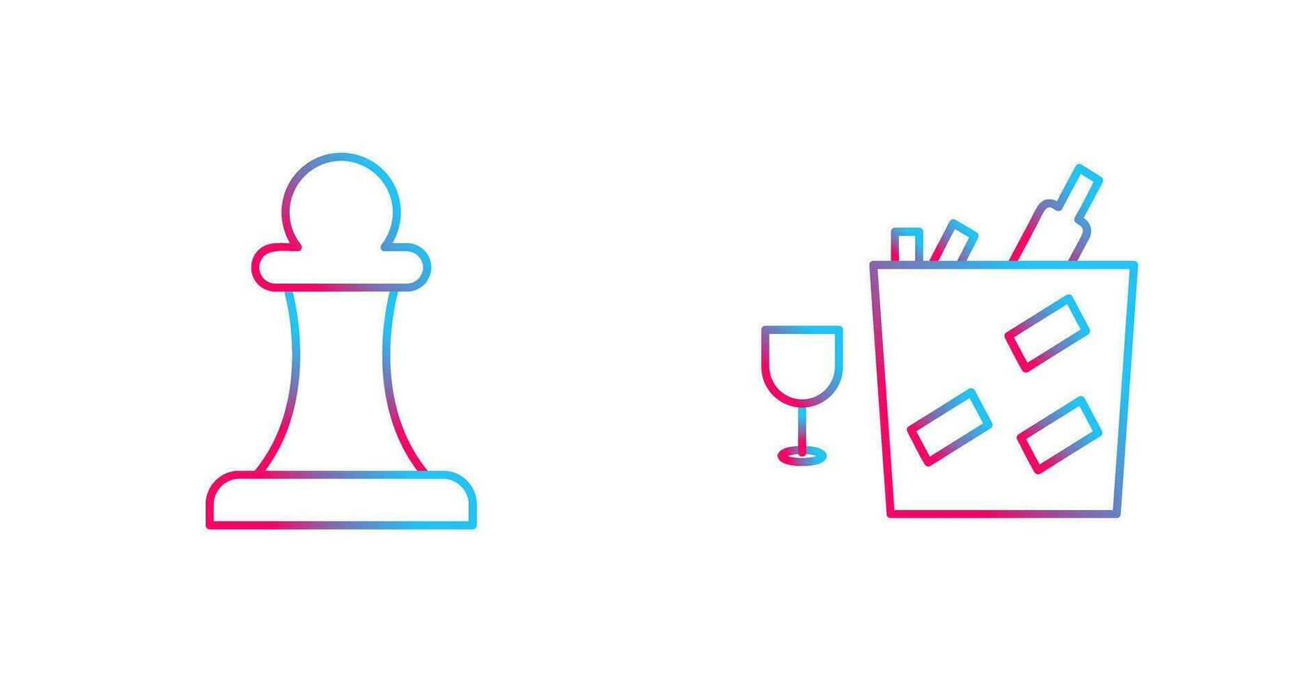pawn and wine bottle in ice  Icon vector
