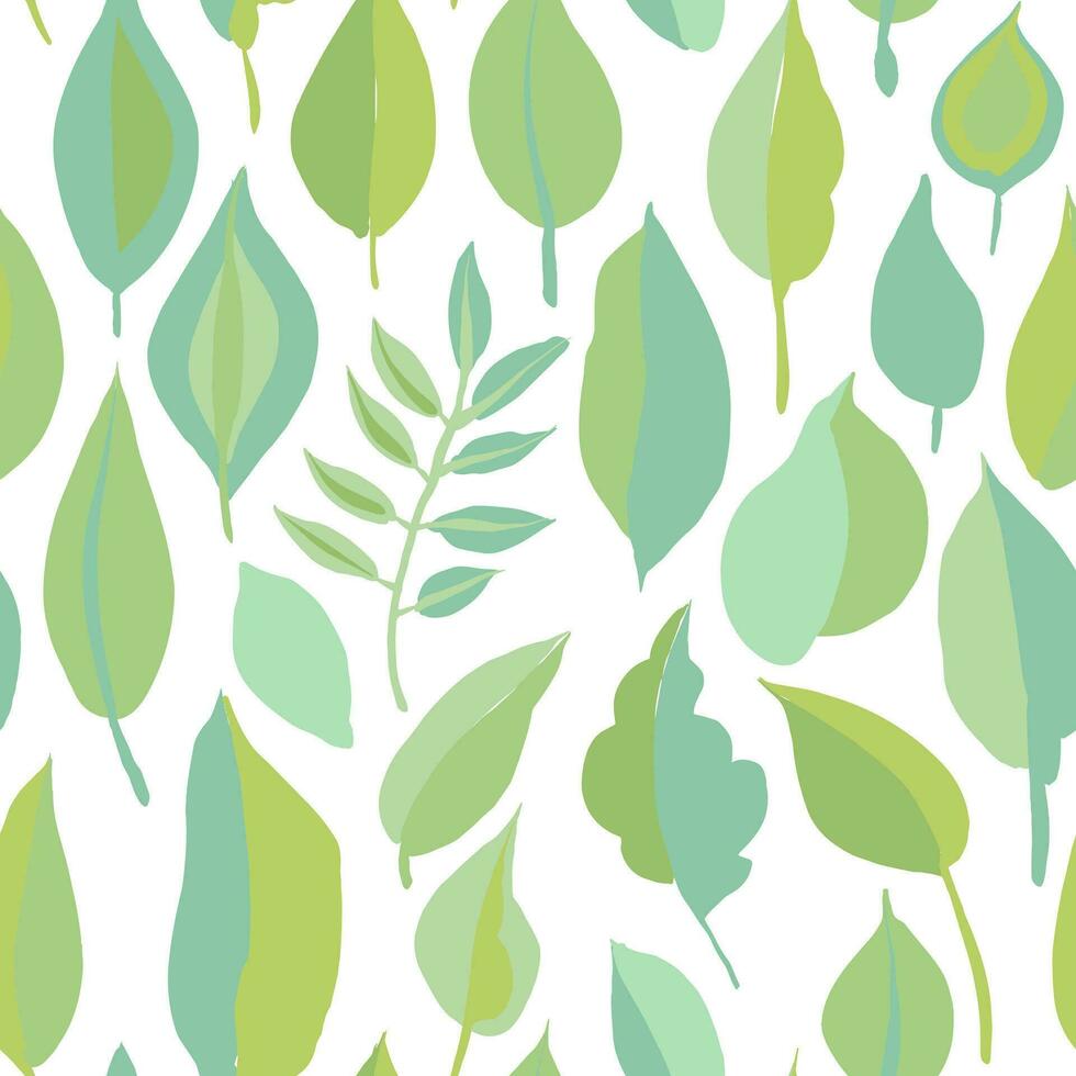 floral modelo de ligero verde color hojas en blanco fondo, fondo de pantalla diseño para impresión en Moda textil, tela, envase papel, embalaje vector