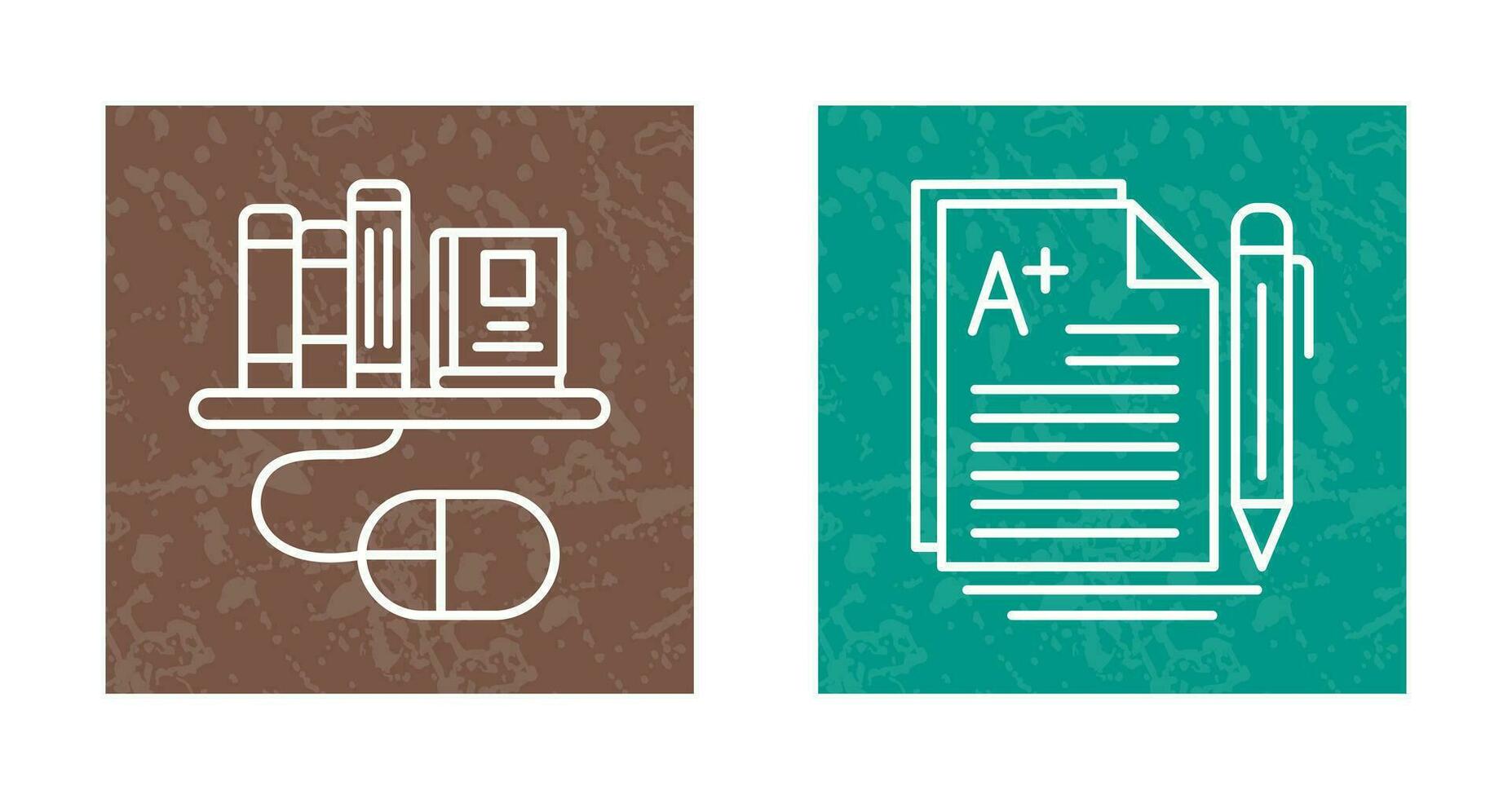 Digital Library and Essay Icon vector