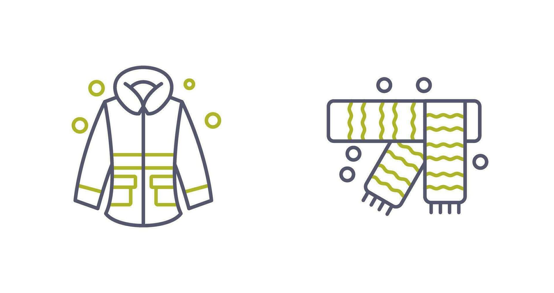 Winter Jacket and Winter Scarf Icon vector