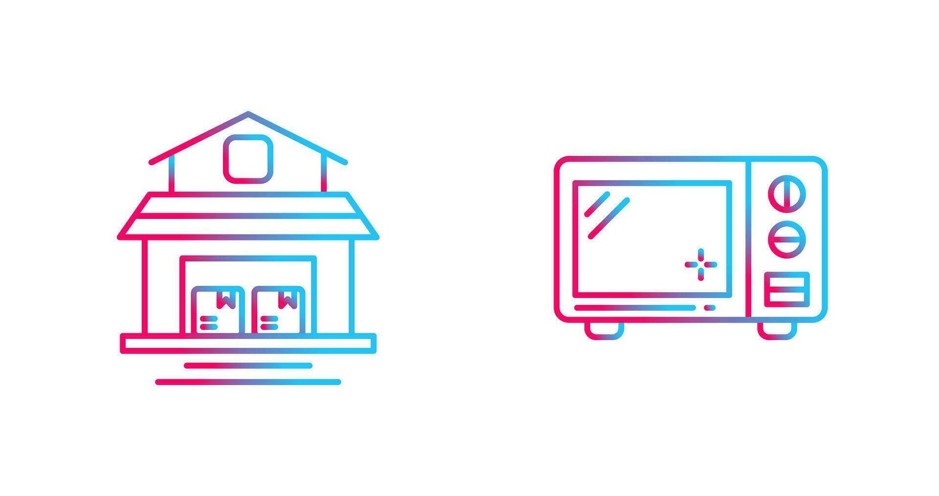 Warehouse and Microwave Icon vector