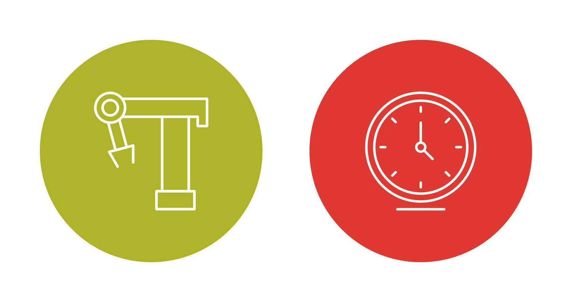 Robotic Arm and Clock Icon vector
