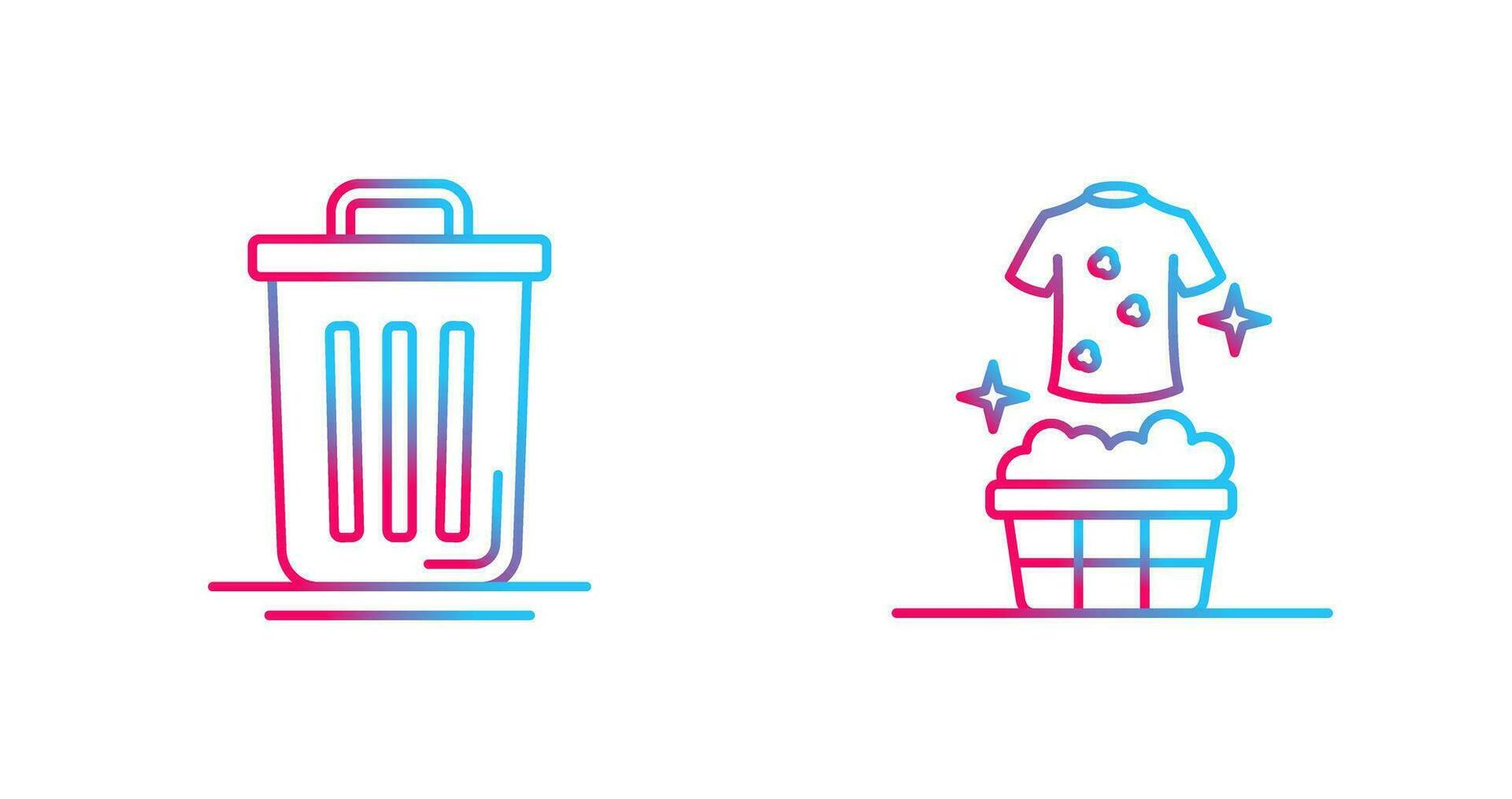 Trash Can and Laundary Icon vector