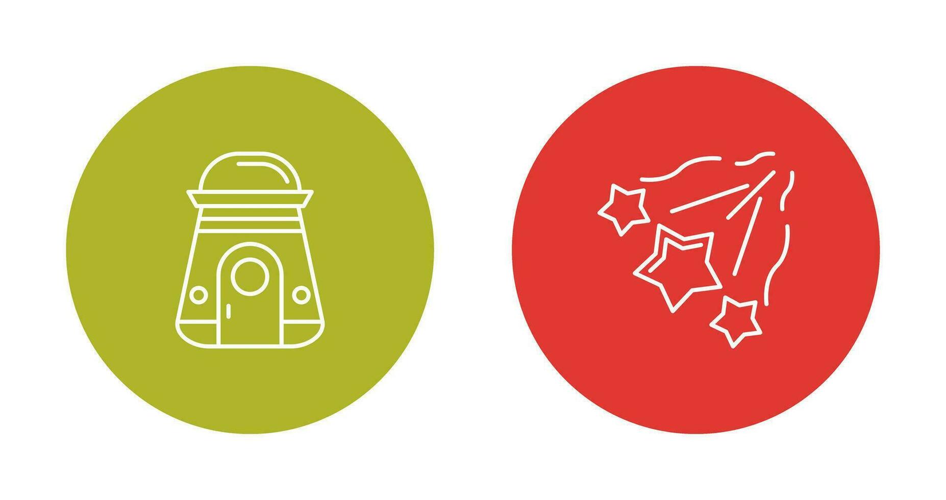 space capsule And falling stars Icon vector