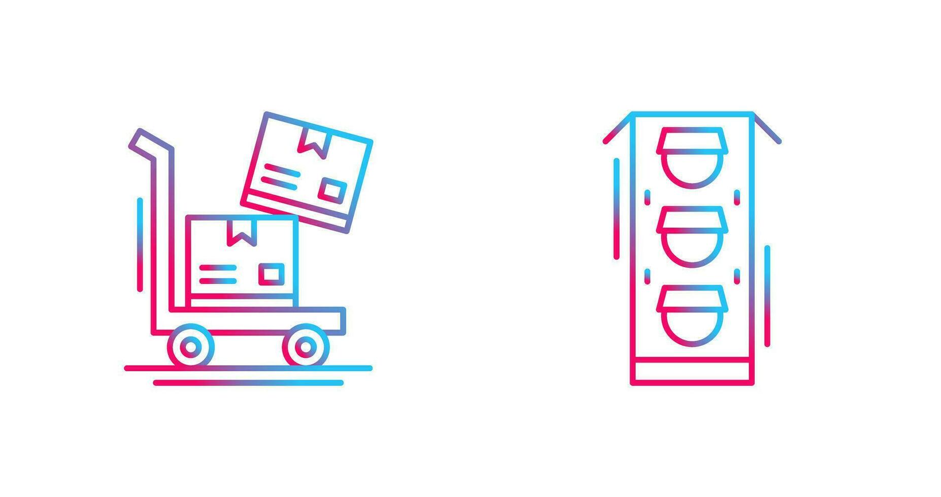 trolly and traffic light  Icon vector