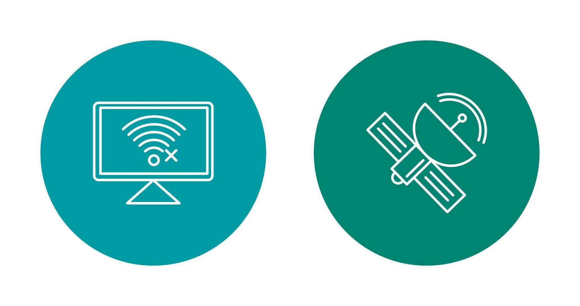Disconnected Network and Satellite Icon vector