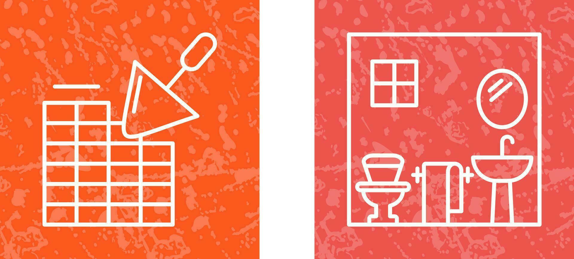 Brickwall and Bathroom Icon vector