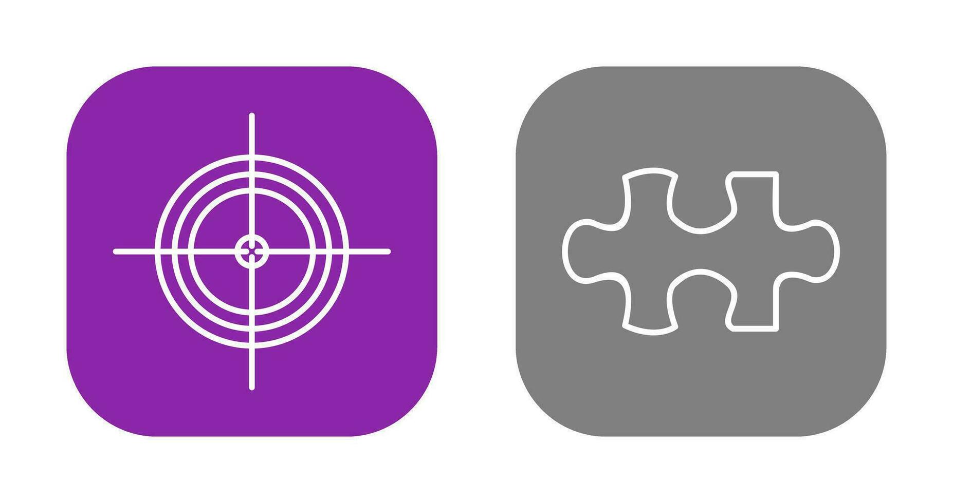 Target and Puzzle Piece Icon vector