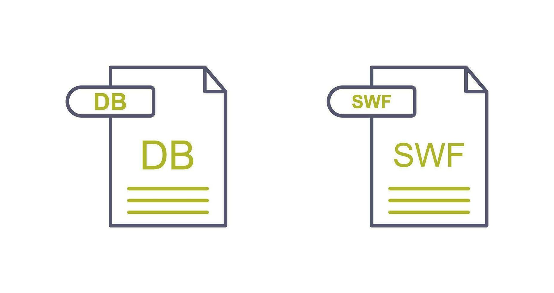 DB and SWF Icon vector
