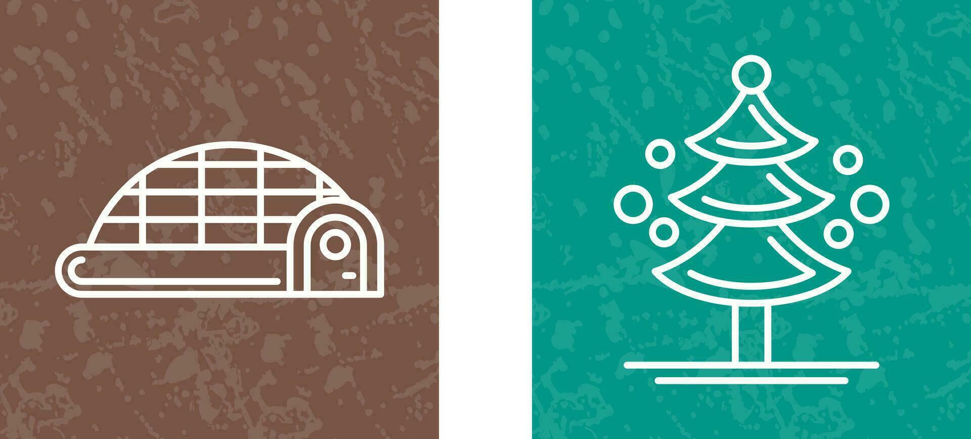 Igloo and Pine Tree Icon vector