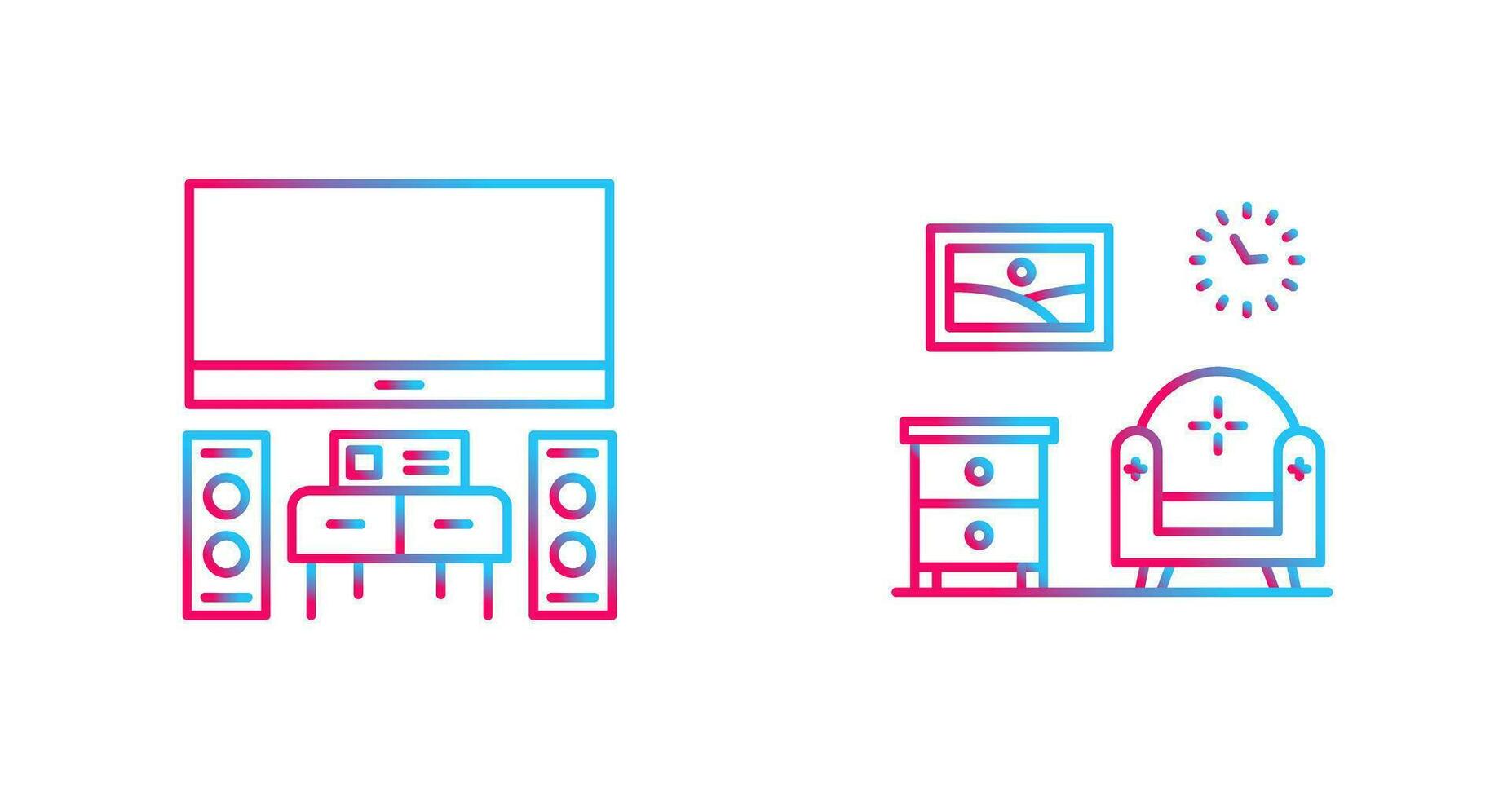 Home Theater and Living Room Icon vector