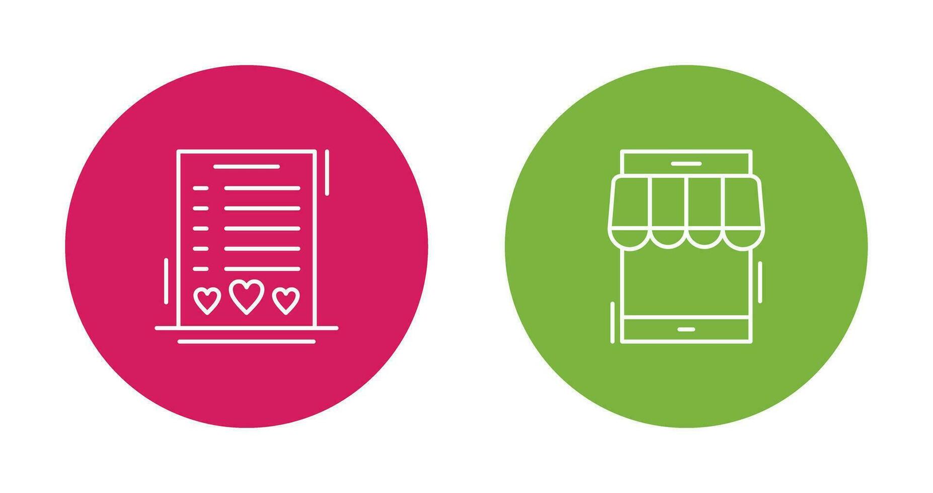 Wishlist and Online Shop Icon vector
