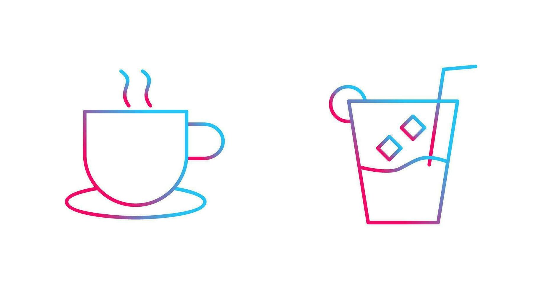 hot coffee and whiskey sour Icon vector