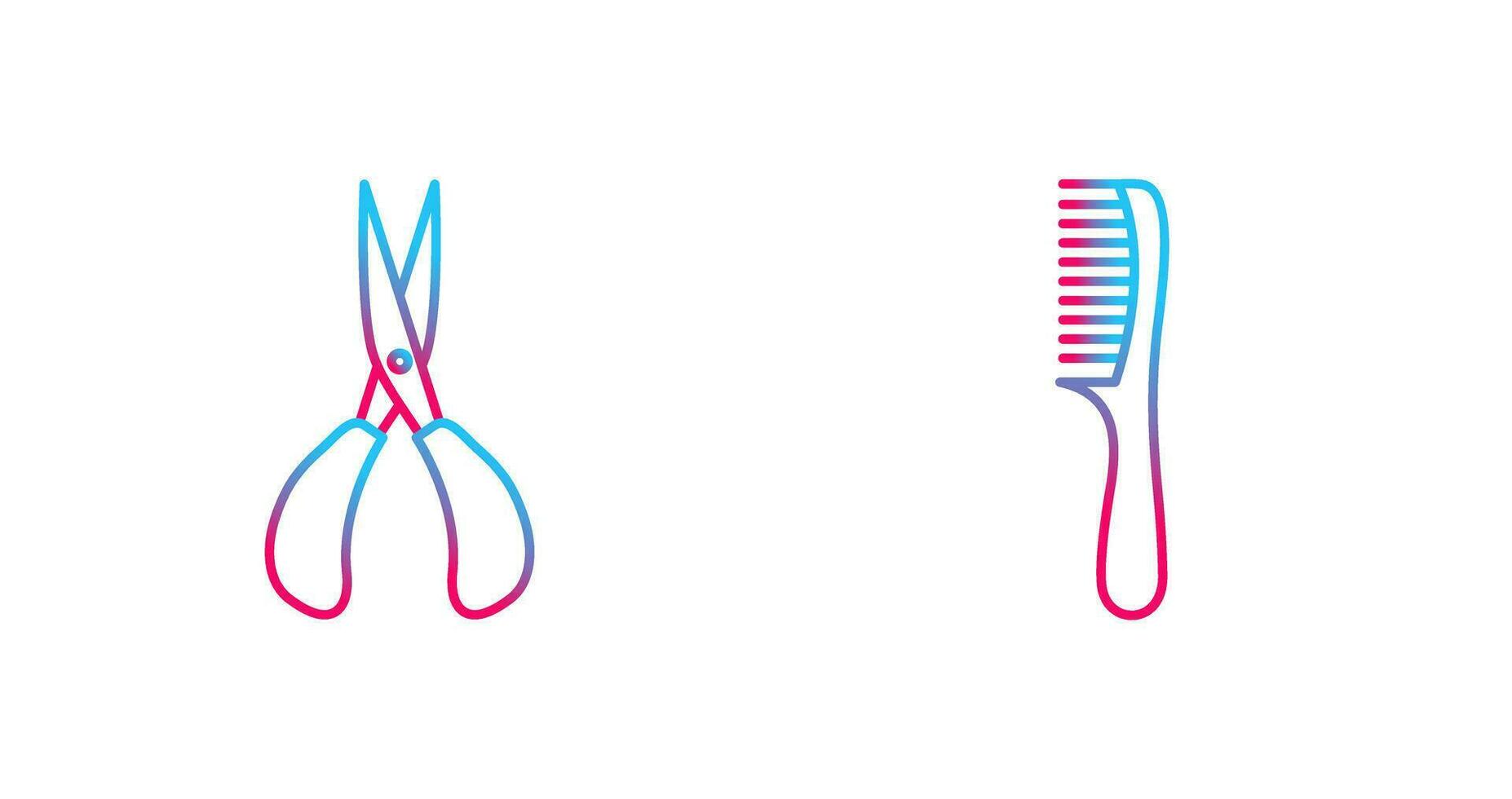 Scissor and Comb Icon vector