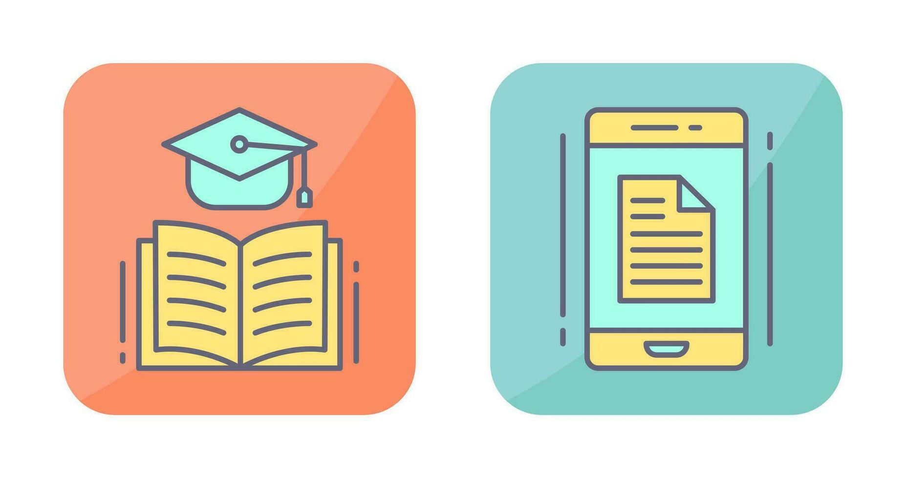 Graduation and Phone Icon vector