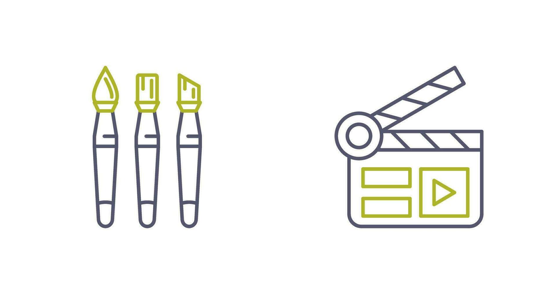 Brushes and Clapper Board Icon vector