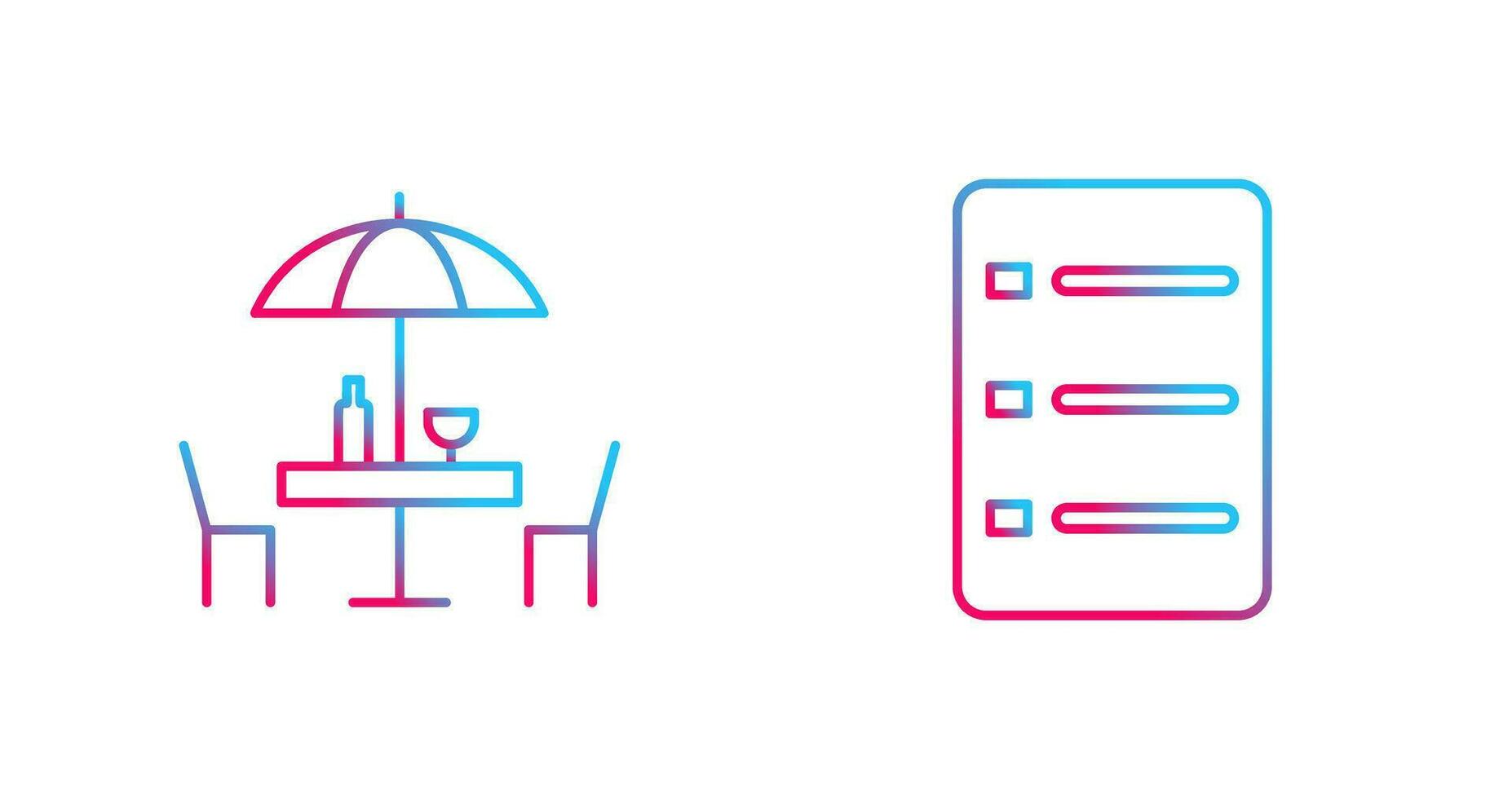 cafe table and menu Icon vector