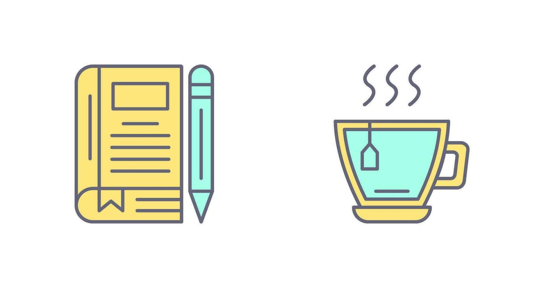 Tea and Diary Icon vector