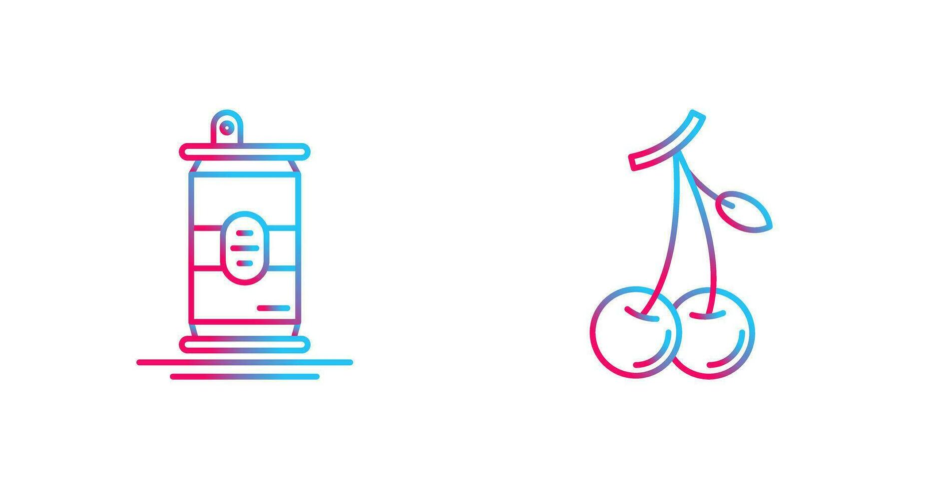 Beer Can and Cherries Icon vector