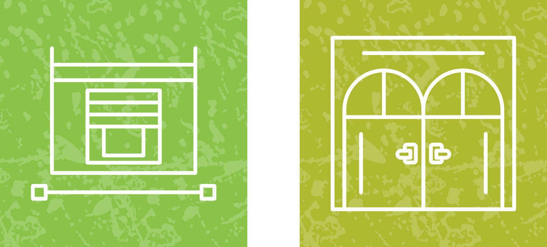 Blind and Door Icon vector
