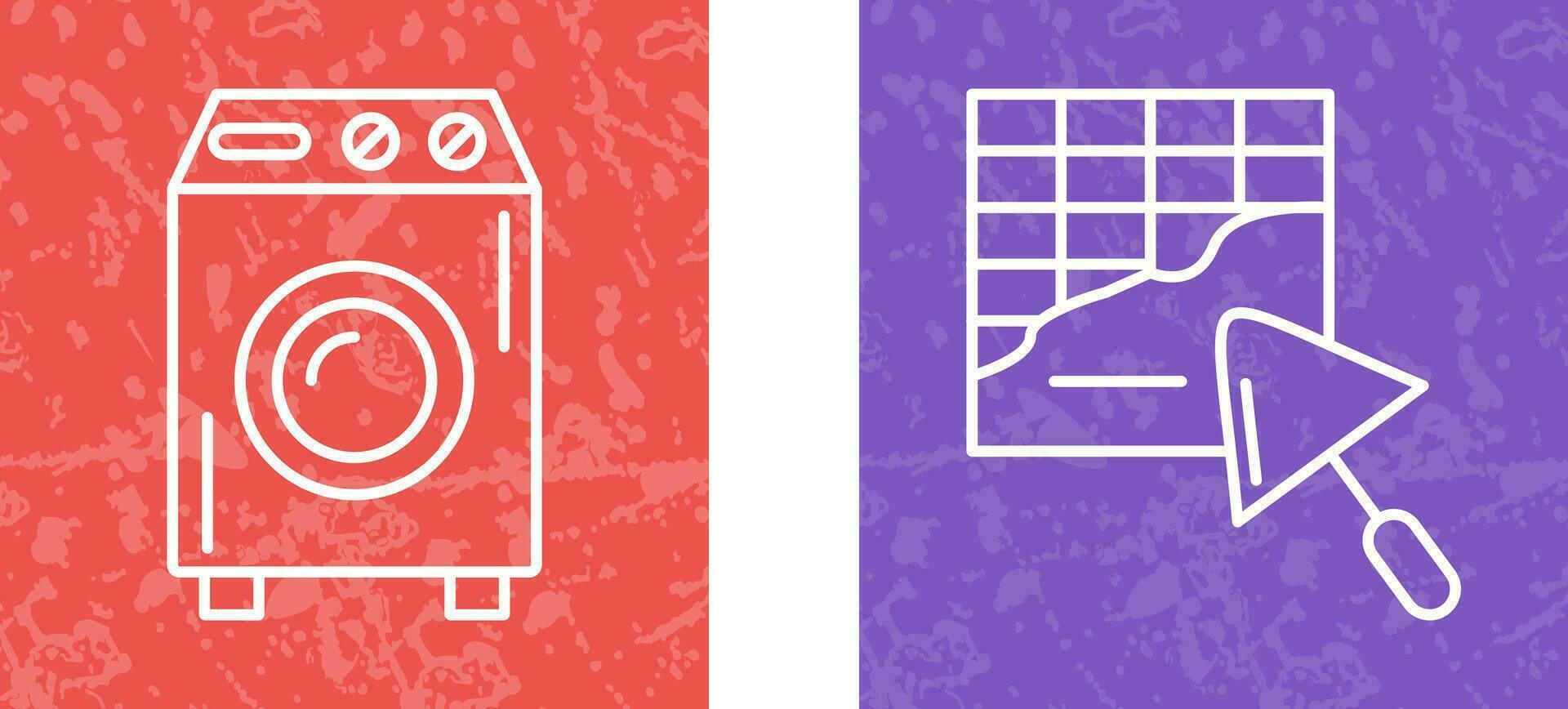 Washing Machine and Plastering Icon vector