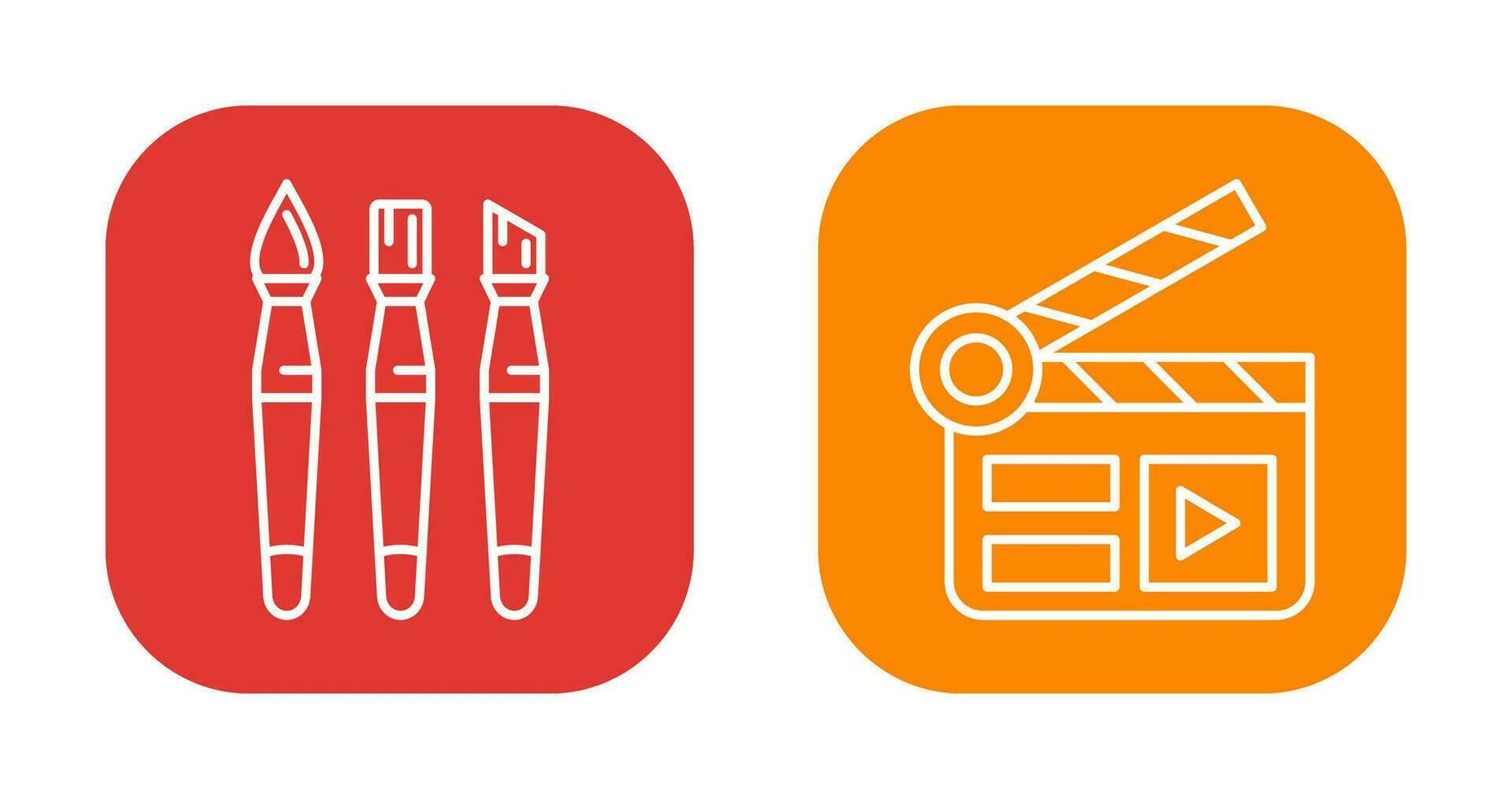Brushes and Clapper Board Icon vector
