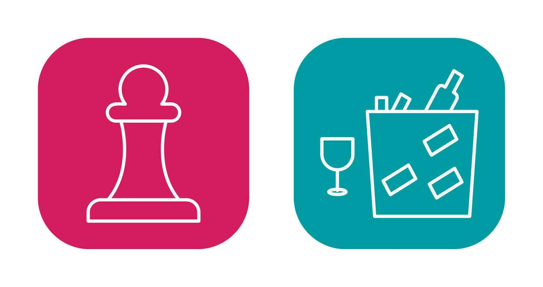 pawn and wine bottle in ice  Icon vector