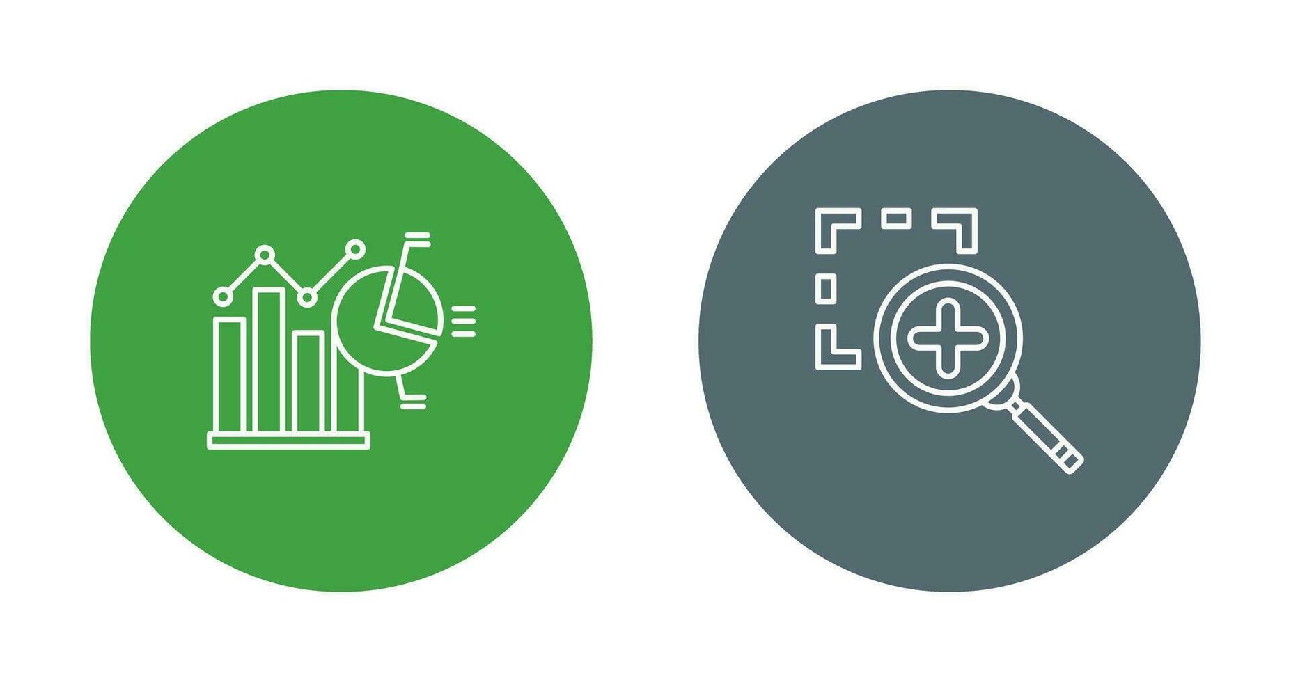 Bar Chat and Zoom In Icon vector