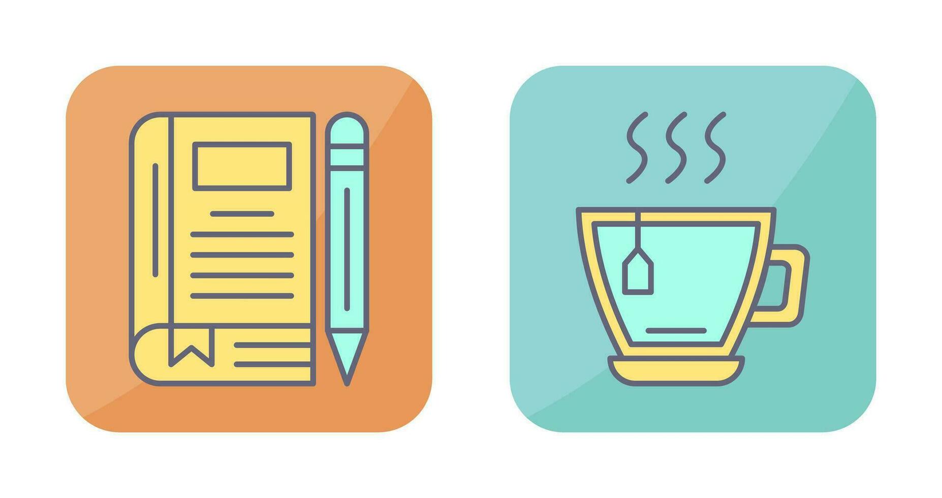 Tea and Diary Icon vector