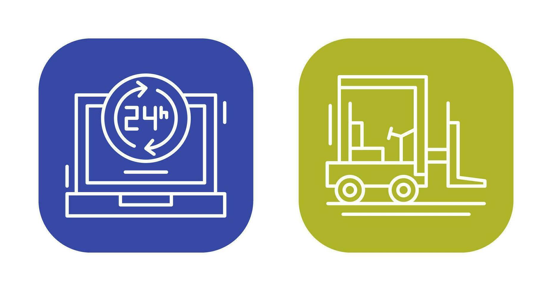 24 hours and forklift Icon vector