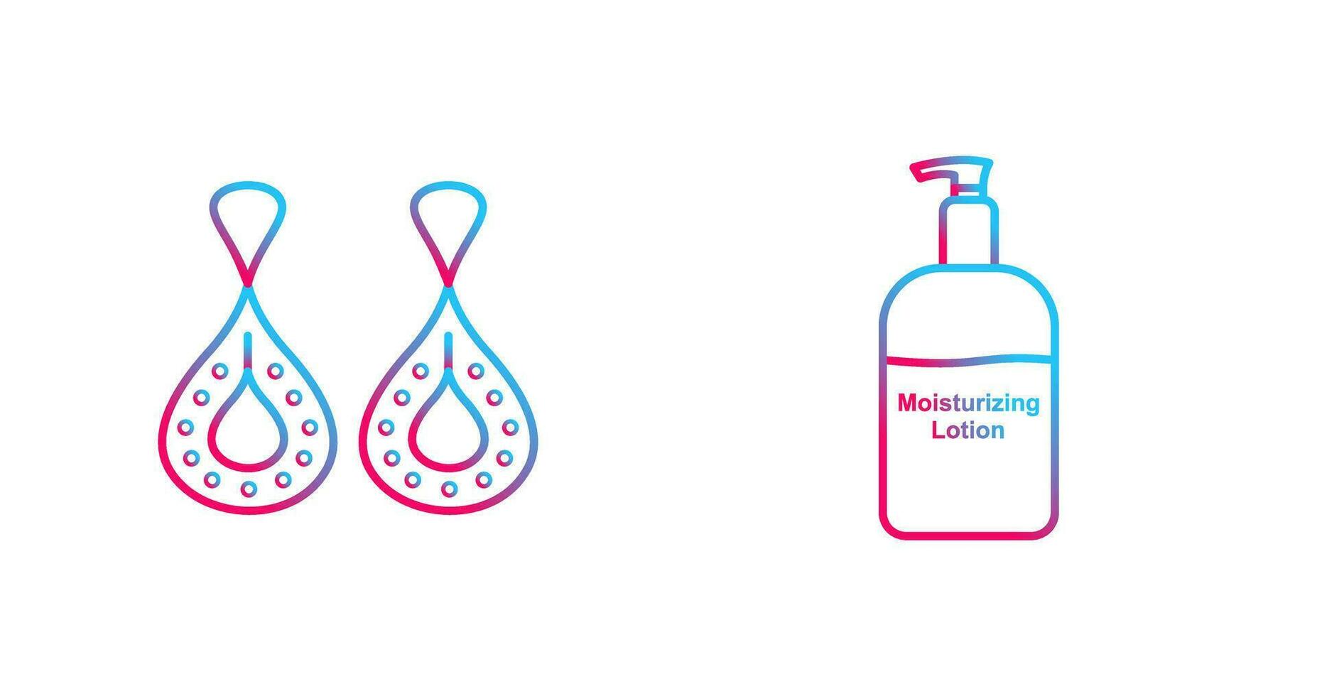 Earring and Lotion Icon vector