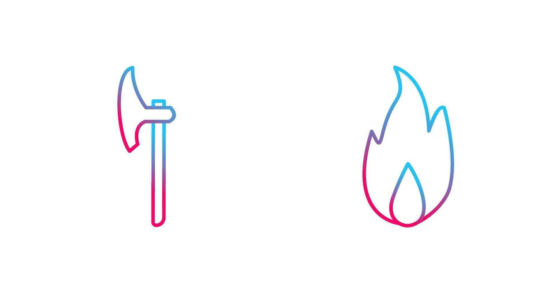 axe and fire  Icon vector