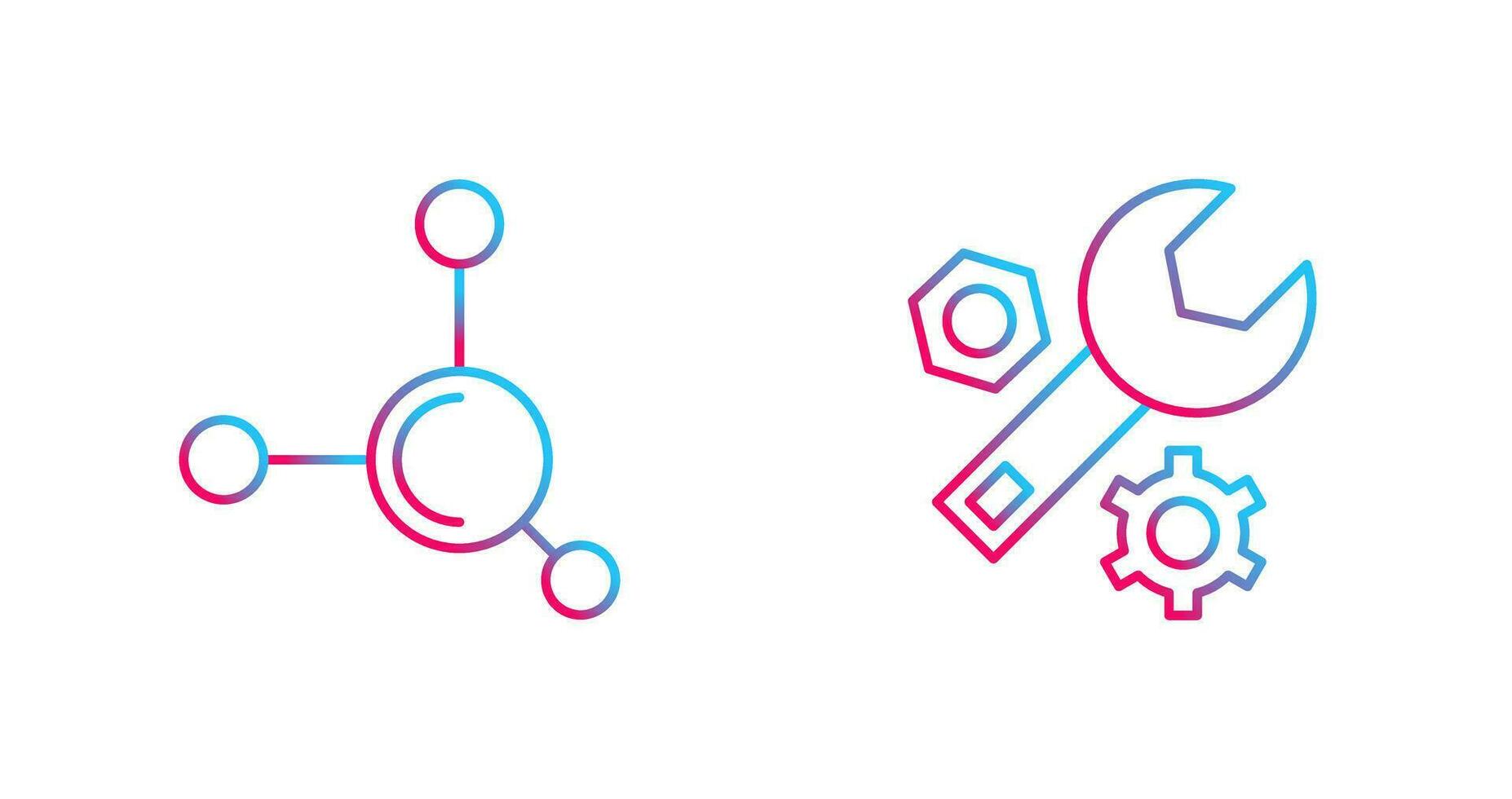 Molecule and Wrench Icon vector