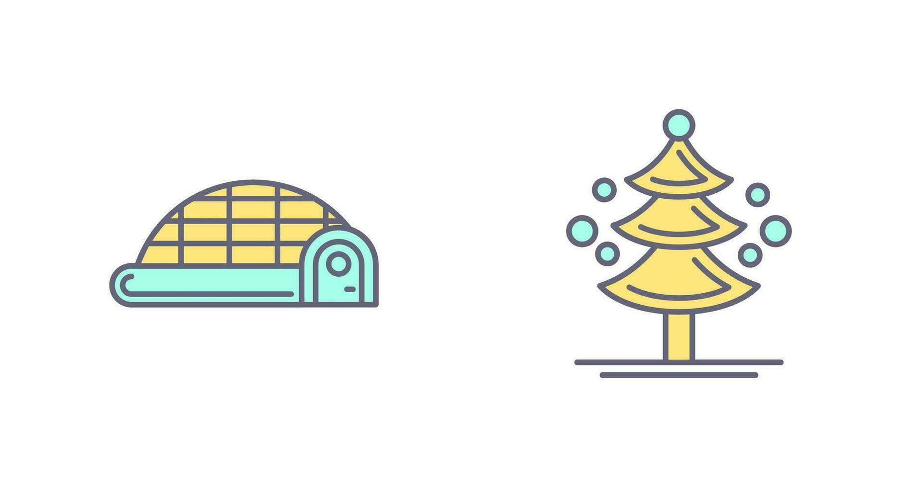 Igloo and Pine Tree Icon vector