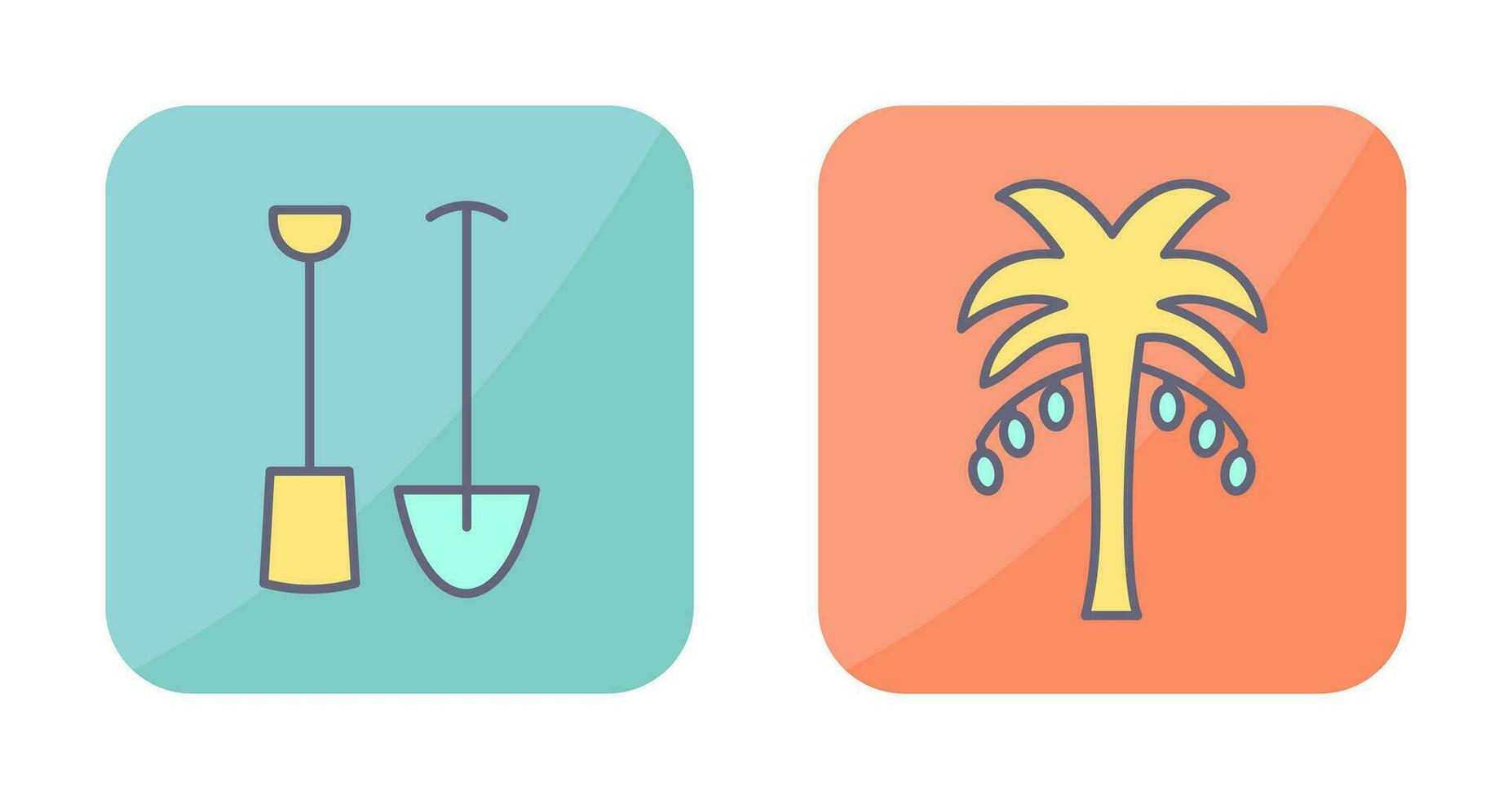 Gardening Tools and Palm tree Icon vector