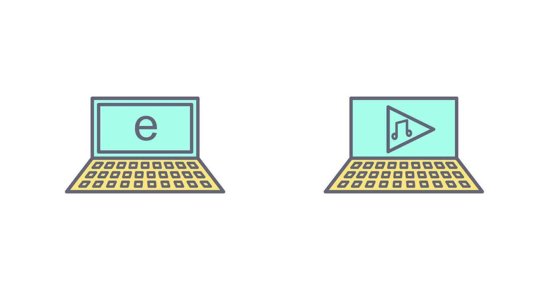 Internet and Play Music Icon vector