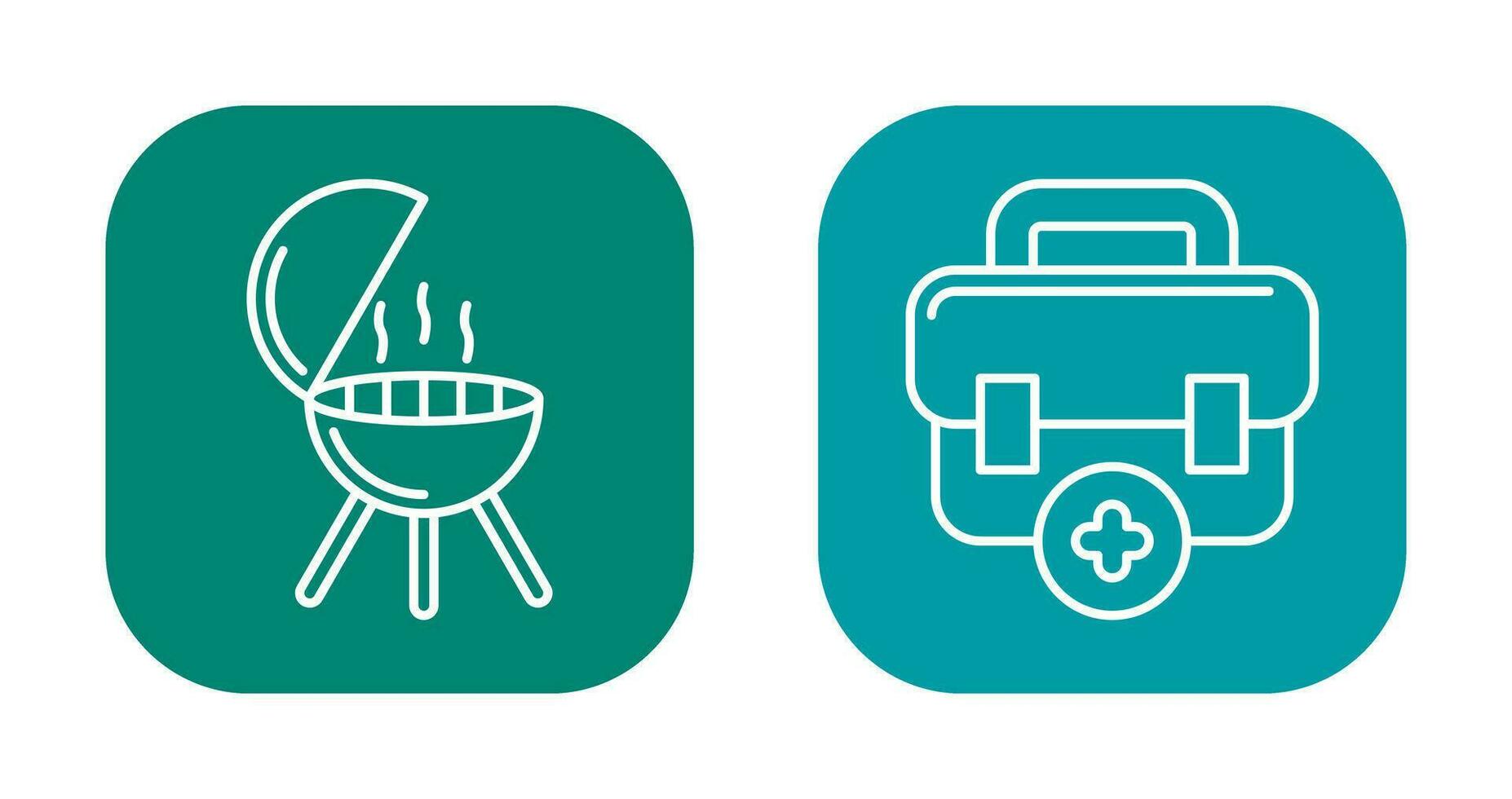 Bbq and First Aid Icon vector