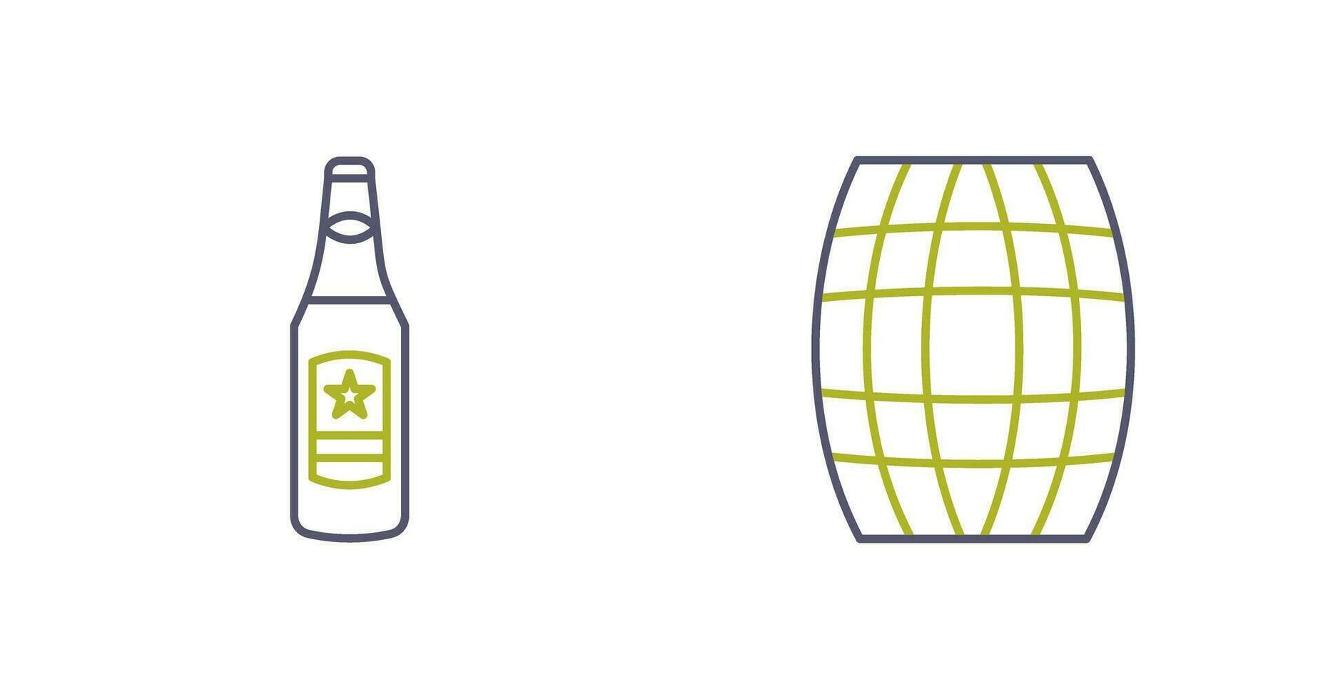 Beer Bottle and Barrel Icon vector
