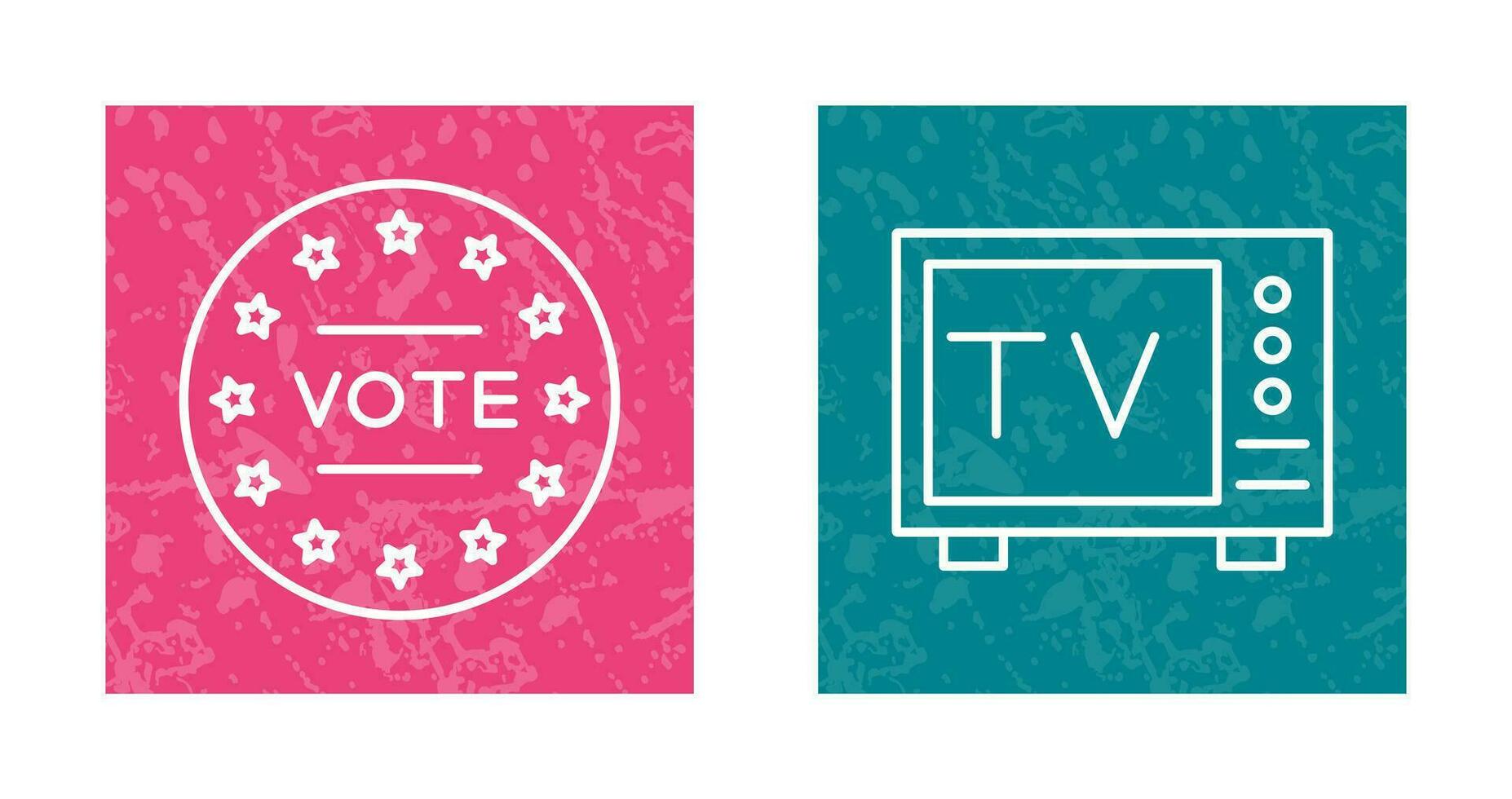 votar y televisión icono vector