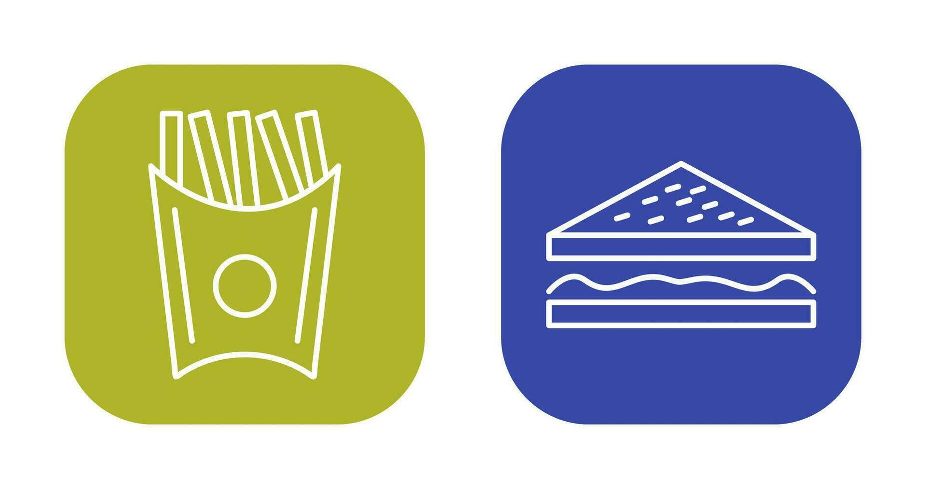 french fries and sandwich  Icon vector