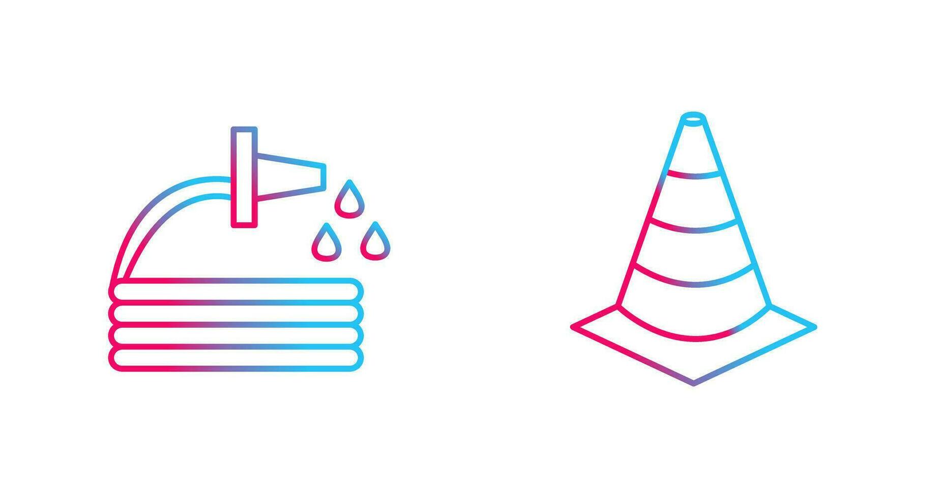 water hose and cone Icon vector