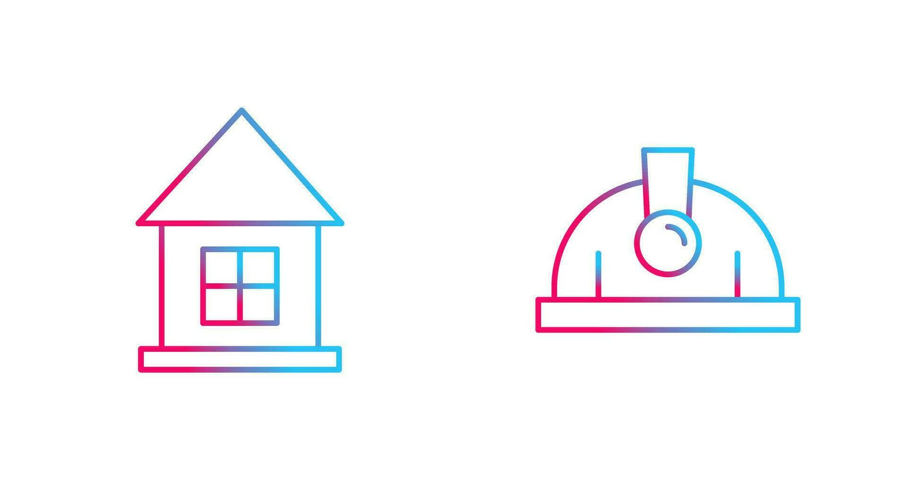 House and Helmet Icon vector
