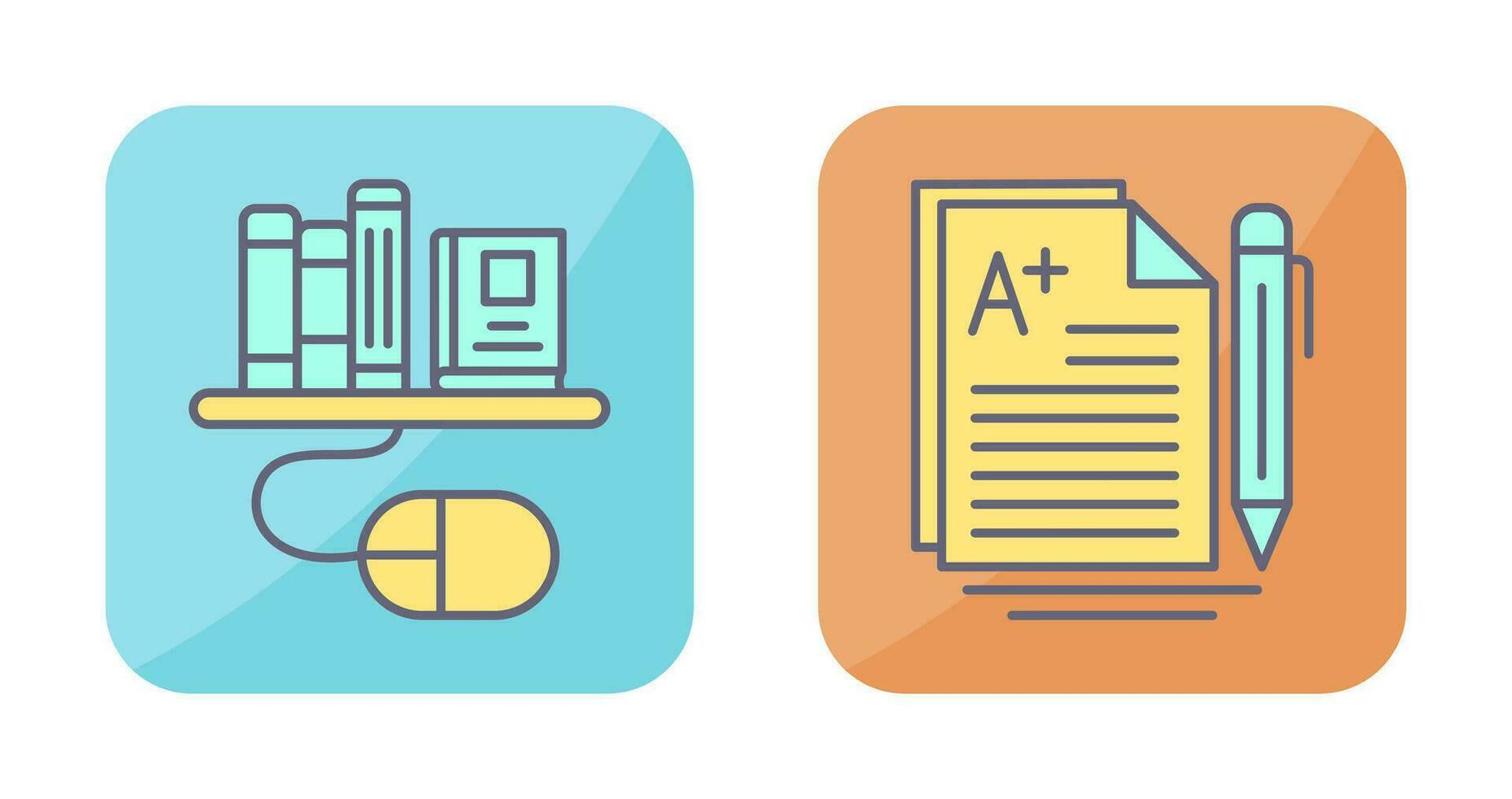 Digital Library and Essay Icon vector