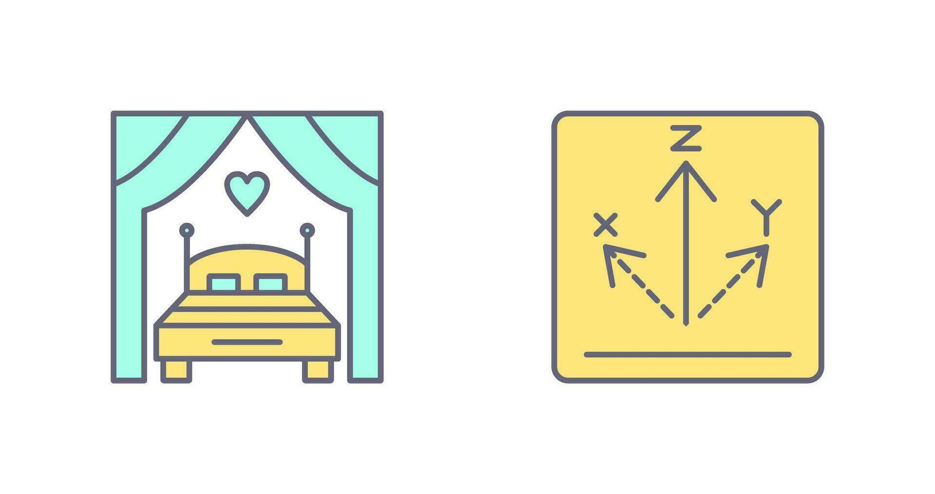 cama y eje icono vector