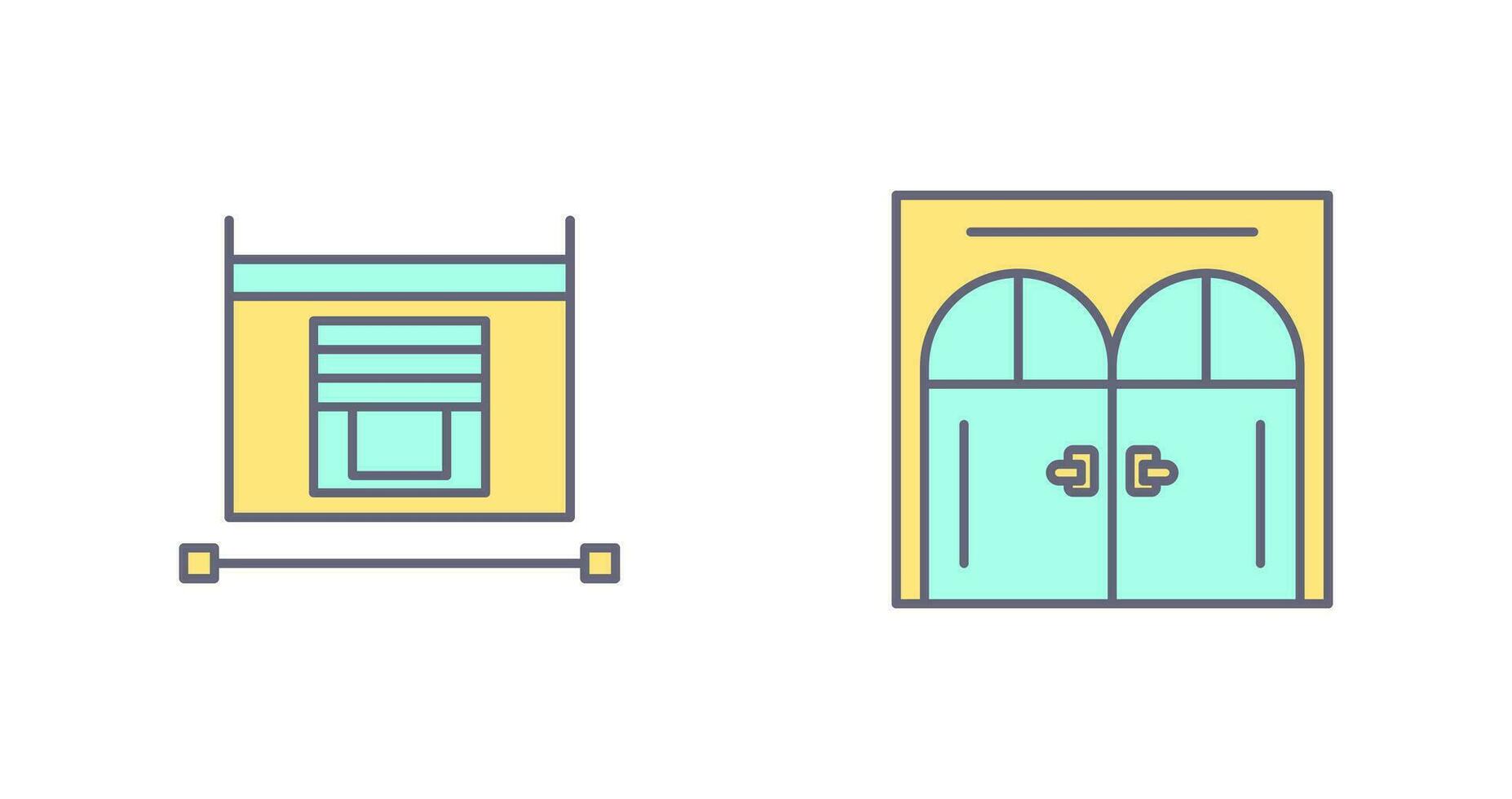 Blind and Door Icon vector