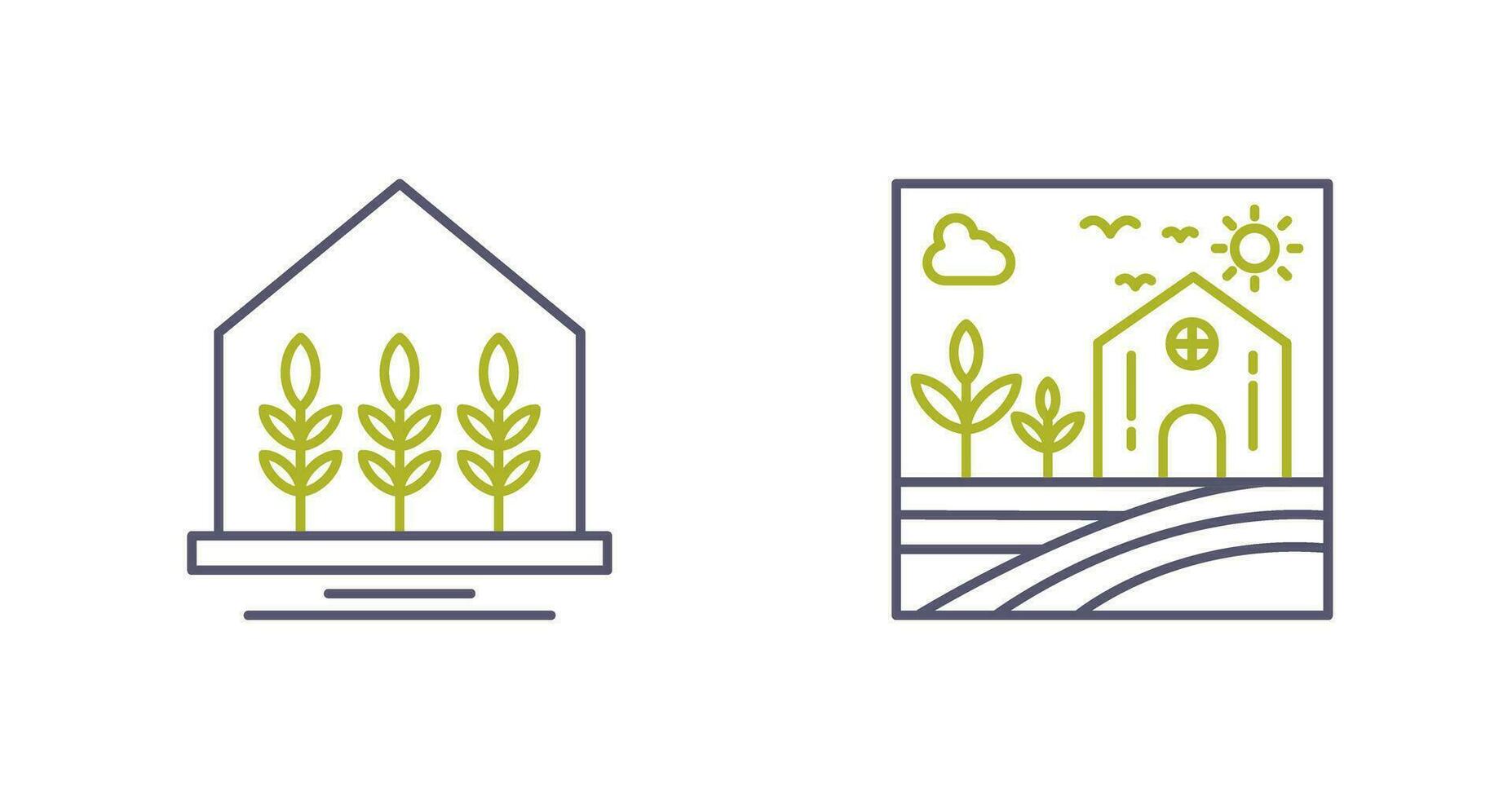 Farm House and Nature Icon vector