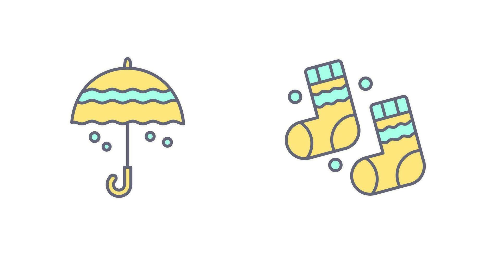 Umbrella and Winter Socks Icon vector