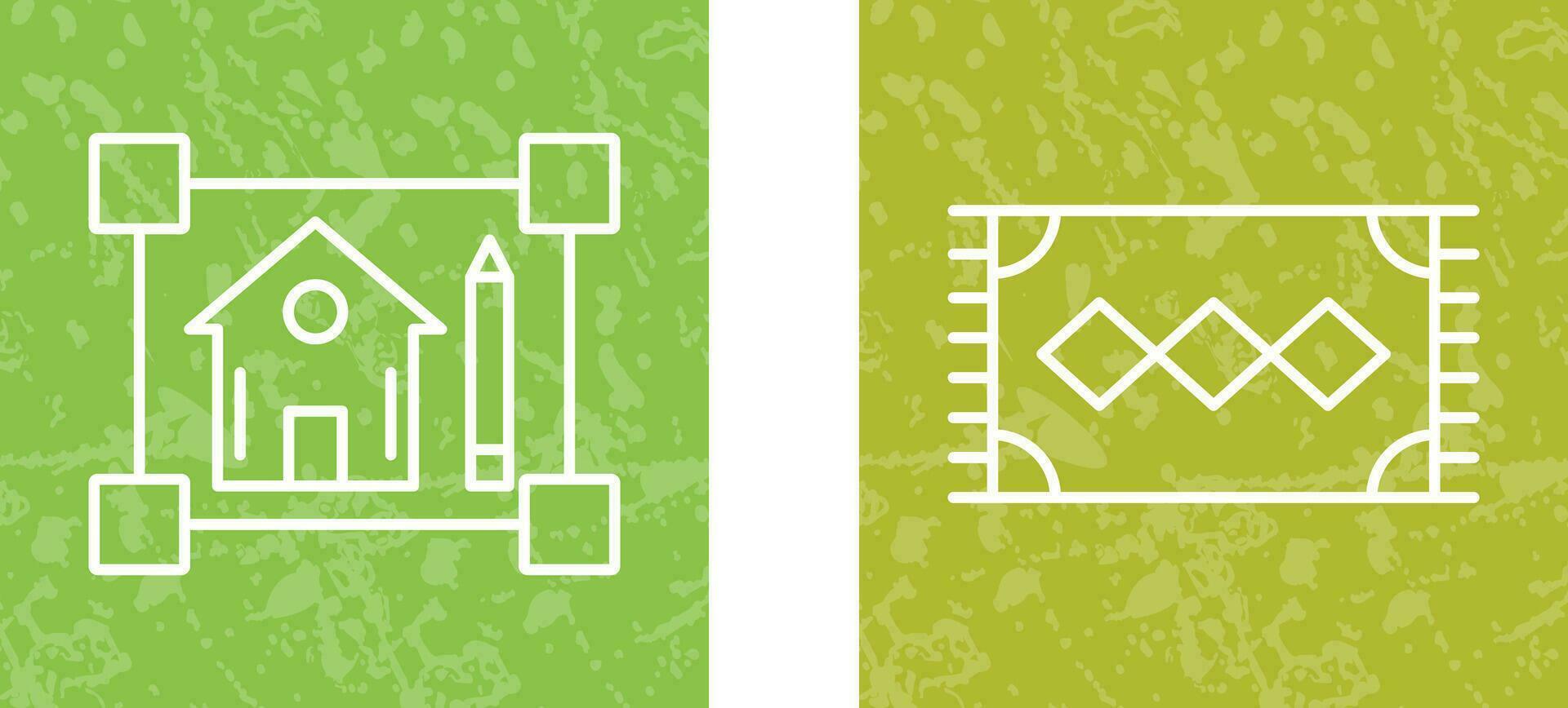 blueprint and rug Icon vector