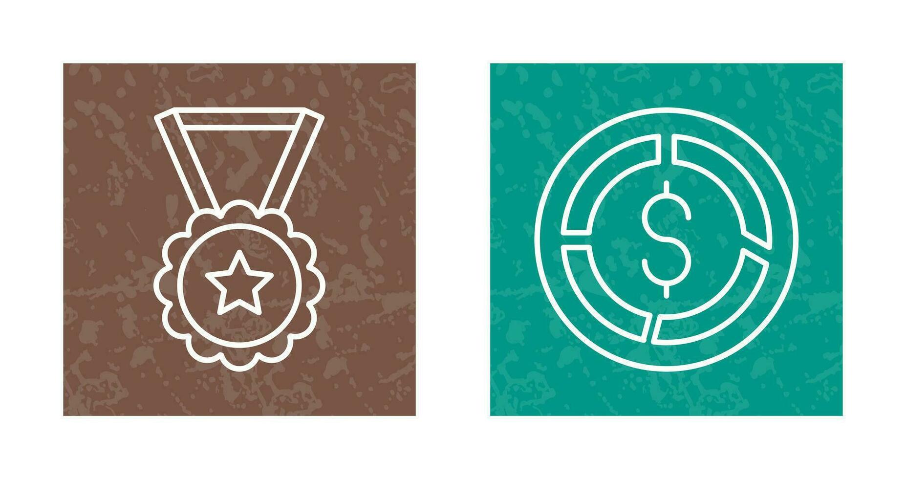 Medal and Pie Chart Icon vector